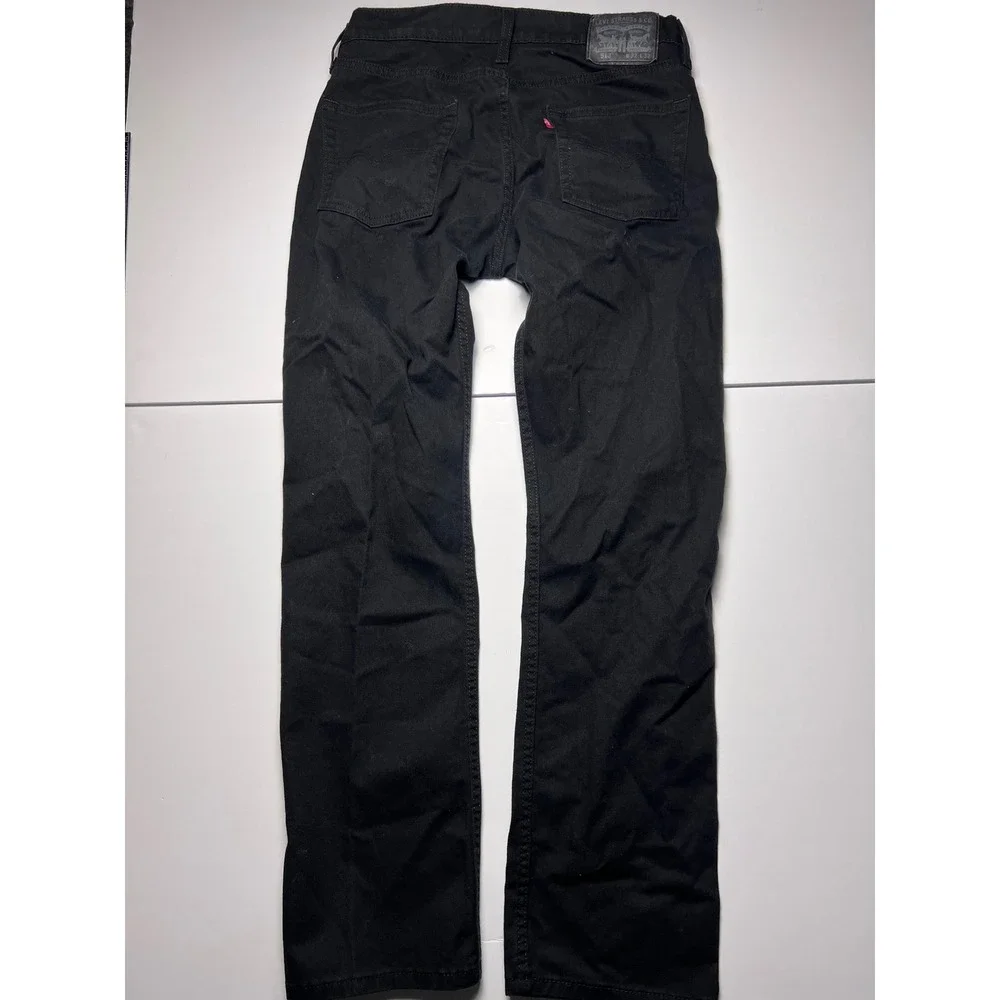 Levis 513 Slim Straight Jeans Mens 32x32 Black Denim Casual Pants 08513-0124